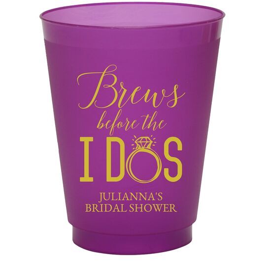 Brews Before The I Dos with Rings Colored Shatterproof Cups